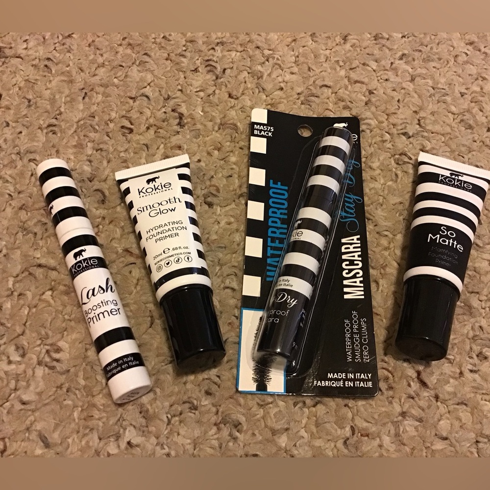 KOKIE PROFESSIONALS 4 pc LOT MASCARA FACE PRIMERS LASH PRIMERS ALL NEW FRESH